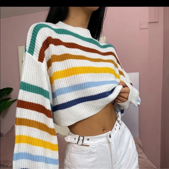 Multicolored Color Block Cozy Striped Sweater - Picture 4 of 8